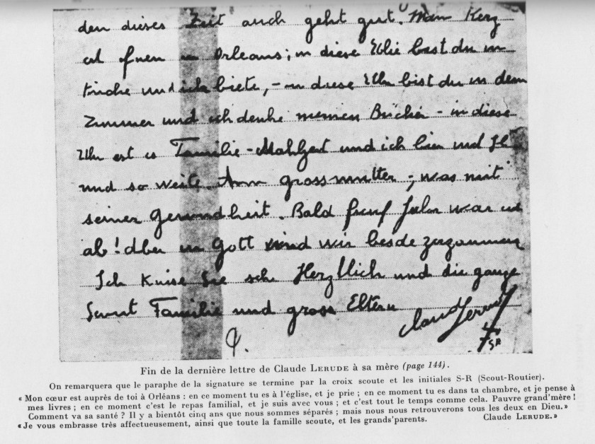 Dernière lettre Claude Lerude